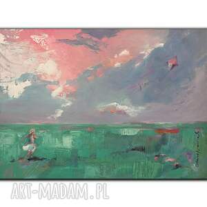 Ręcznie malowany obraz „Koniec lata” 50x70 cm