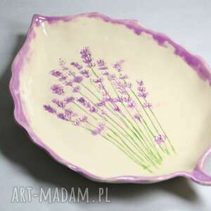 handmade ceramika talerz z lawendą