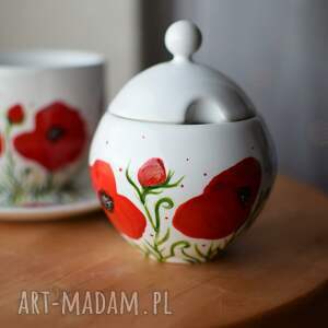 cukierniczka maki ceramiczna ręcznie malowana prezent dla niej, kwiaty