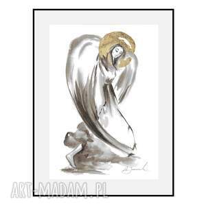 świąteczny prezent Skrzydlaty ze złotem ręcznie malowana i złocona