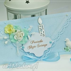 handmade scrapbooking kartki kopertówka z okazji chrztu św - white bird