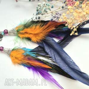 pióra wykonane w pojedynczym egzemplarzu piękne klipsy