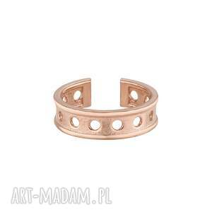 Ozdobna nausznica z różowego złota, kolczyki, pozłacane