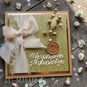 Kartka urodzinowa boho rustykalna kokarda 3, urodziny