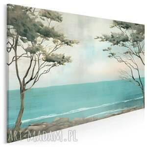 obraz na płótnie - plaża morze drzewa horyzont 120x80 cm 115101, morska