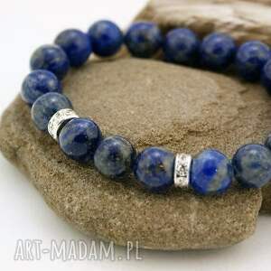 bransoletka lapis lazuli, kulki, elastyczna, kamień