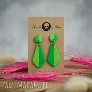 Zuza zielone, kolorowe, wiszące kolczyki