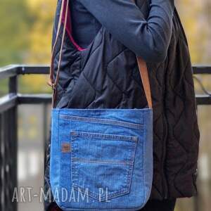 upcyklingowa jeansowa mini torebka damska na prezent, co dzień
