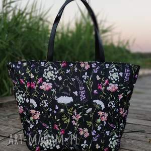 handmade na ramię shopper bag - polne kwiaty