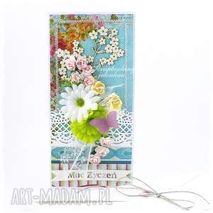 handmade scrapbooking kartki kartka urodzinowa z kwiatami