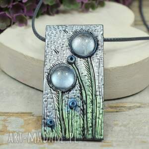 meadow flowers - naszyjnik z kamieniami, biżuteria autorska glinka