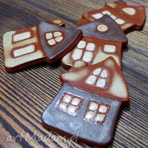 rustykalne wiejskie chatki magnesy, domki pudełko, ceramiczne