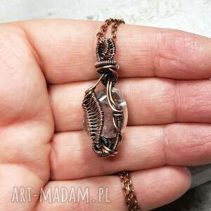 wisiorki kryształ górski m265, wire wrapping, rękodzieło