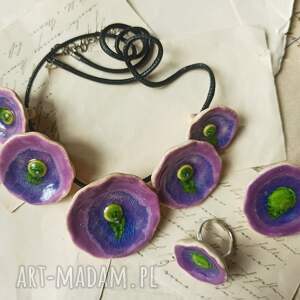 handmade naszyjniki zestaw biżuterii kwiatowej