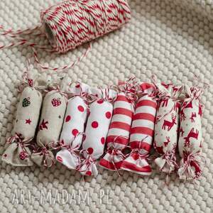 bawełniane cukierki dekoracyjne, święta, boże narodzenie choinkę, świąteczne