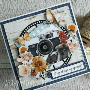 ręcznie zrobione scrapbooking kartki męska kartka urodzinowa z aparatem