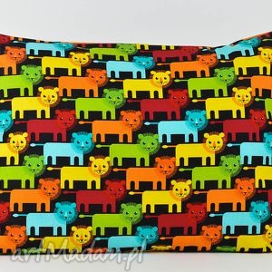 handmade pokoik dziecka poduszka dla dzieci - kolorowe lwy 40x53 - pokoik dla dziecka