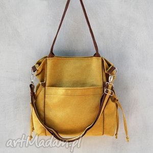 amber - duża torba - shopper - musztarda - INCAT torebki na ramię