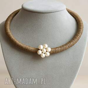 Prezent Biżuteria, len, natura, perla