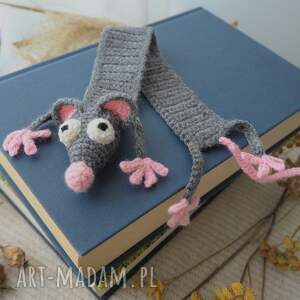 Zakładka do książki ciemnoszary SZCZUREK dla dziecka, szczur