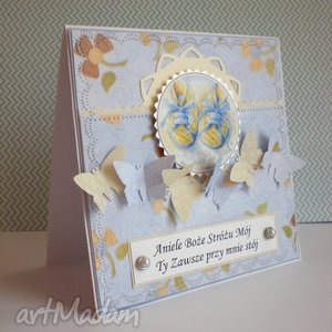 ręcznie robione scrapbooking kartki pamiątka chrztu świętego