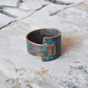 pierścionek z patynowanej miedzi /8/ biżuteria miedziana