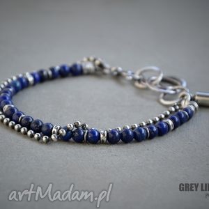 lapis lazuli z chwostkiem bransoletka, srebro, zawieszka
