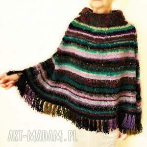 handmade poncho ponczo ręcznie robione na drutach, handmade /10/