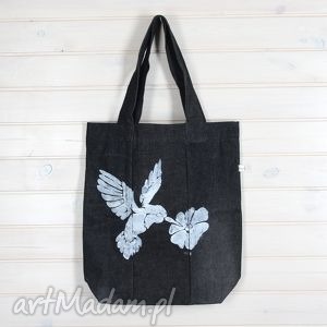 handmade torba ekologiczna koliber dżinsowa denim