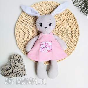 handmade maskotki pluszowy króliczek królisia w sukience