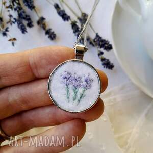 Naszyjnik Lawendowy poranek mały, w retro, w stylu vintage