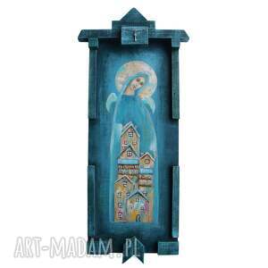 Prezent Anioł Klucznik XIV, obraz ręcznie malowany na drewnie