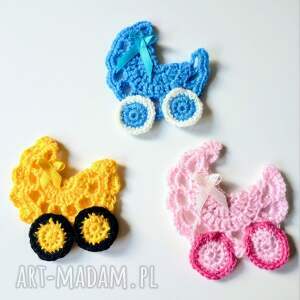 Prezent Akcenty dla maluszka/ szydełkowe gadżety/ wózek/ smoczek/