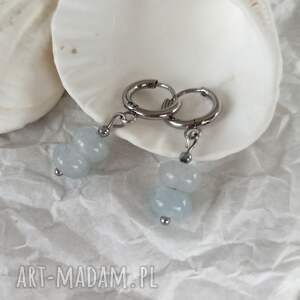 kolczyki z angelitem biżuteria na prezent niej modna