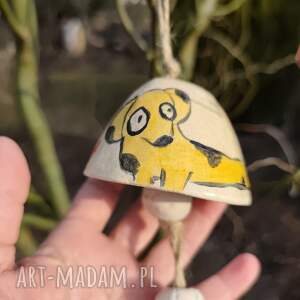 dzwonek ceramiczny ręcznie malowany, rękodzieło dzwoneczek