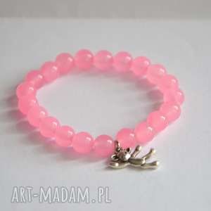 handmade bracelet by sis: kamienie z charmsem misiem