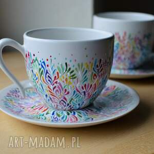 filiżanki dla pary ceramika ręcznie malowana
