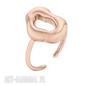 Balonowy pierścionek z różowego złota, pozłacany
