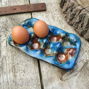 ceramiczna podstawka na jajka, talerz c465, patera prezent