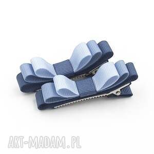 handmade dla dziecka spinki do włosów basic bow blue little flowers