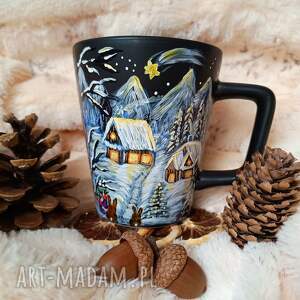 Prezent Ręcznie zimowy kubek 300 ml - malowana porcelana