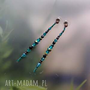 kolczyki minimalizm koralikowe nitki4, kolorowa bizuteria unikat