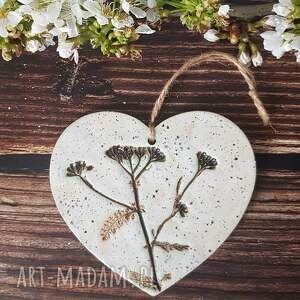 dekoracje urocze serduszko z motywem roślin serce ceramiczne serce, zawieszka