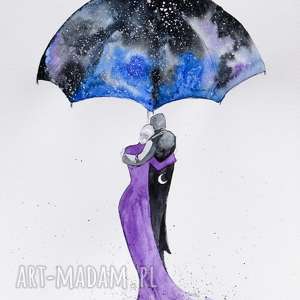 dzarodzieje akwarela artystki plastyka adriany laube, kosmos, parasol