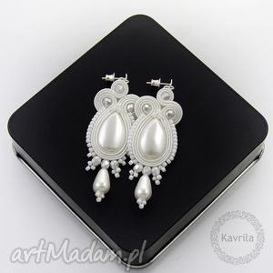kolczyki soutache lacira white - Kavrila biżuteria
