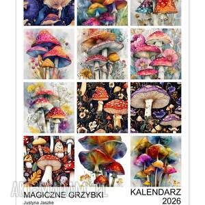 Prezent Kalendarz 2026 Magiczne grzybki 15x21 cm, zestaw grafik