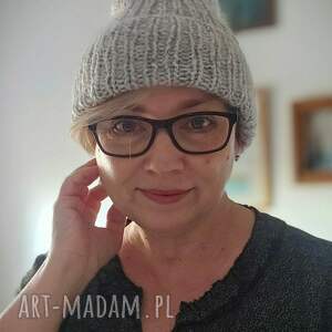 Czapka z merino, moheru i jedwabiu - ręcznie robiona