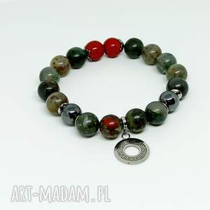 handmade blood stone bransoletka z kamieni szlachetnych