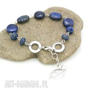 handmade bransoletka lapis lazuli w stali szlachetnej