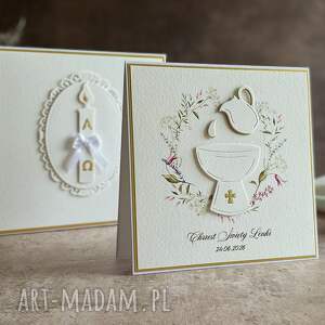 Personalizowana pamiątka chrztu świętego, 49a (handmade, prezent, na chrzest, kartka na)